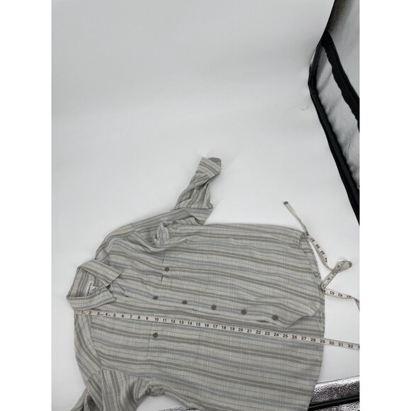 Vintage Claiborne Mens Medium Plaid Rayon Silk Button-Up Shirt Pastel Striped - Picture 8 of 8